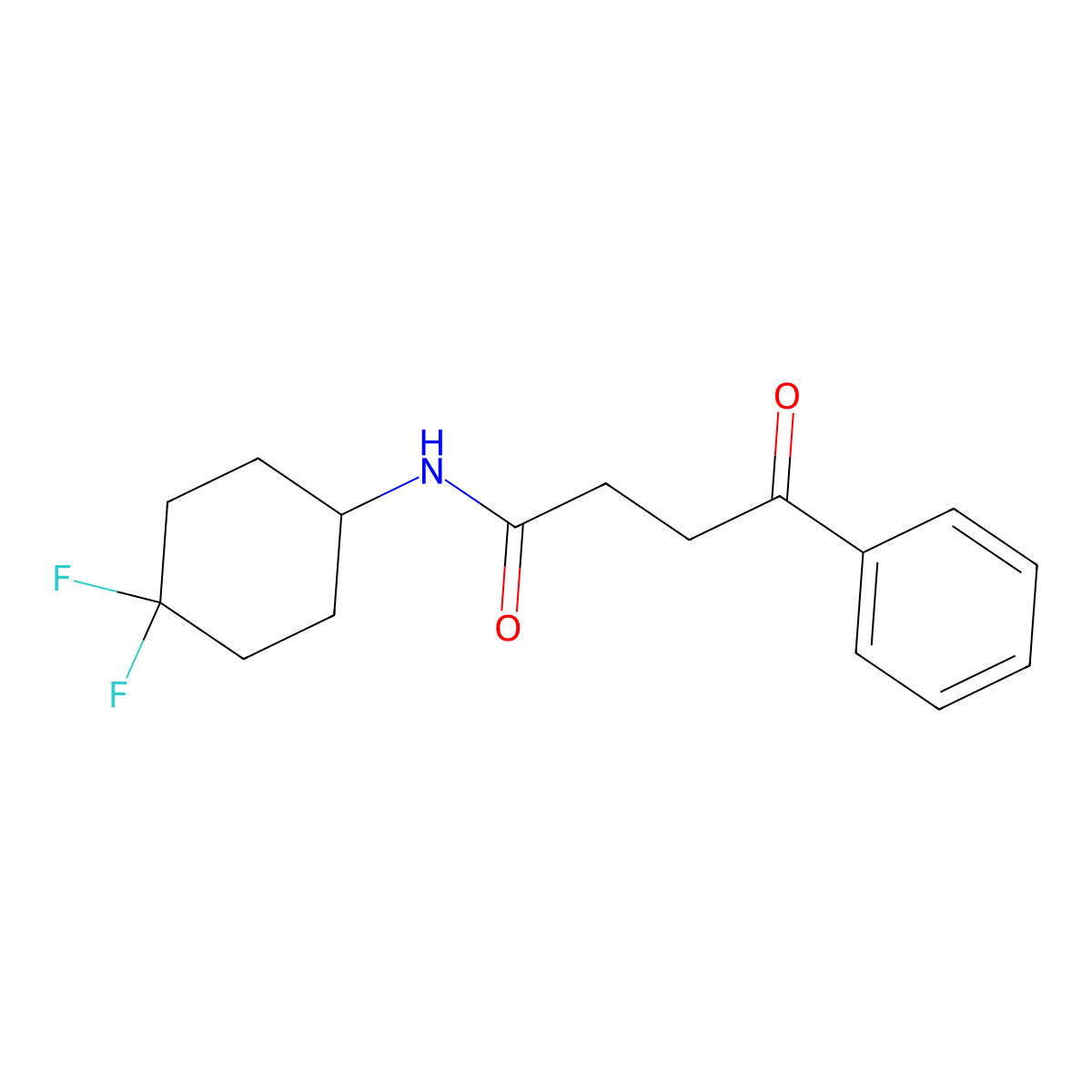 N-(4,4-difluorocyclohexyl)-4-oxo-4-phenylbutanamide molecular structure, CAS 2309551-62-8