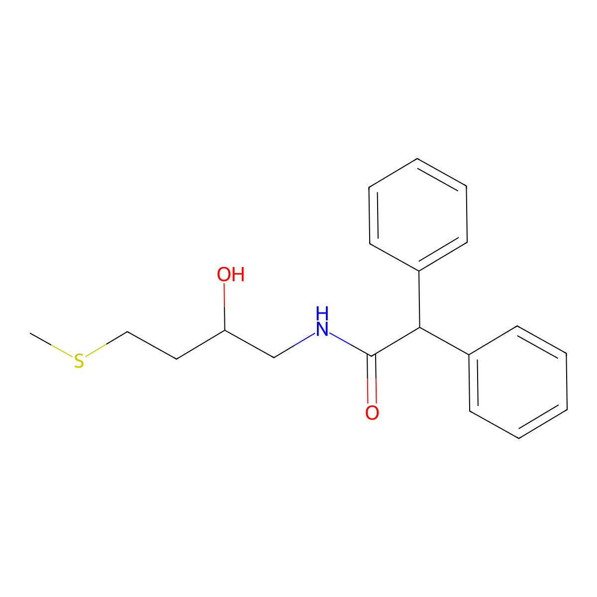 N-[2-hydroxy-4-(methylsulfanyl)butyl]-2,2-diphenylacetamide molecular structure, CAS 2309552-13-2
