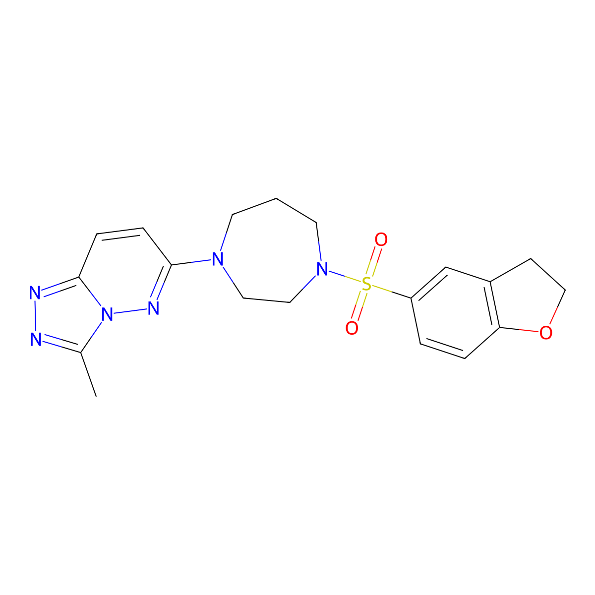 1-(2,3-Dihydro-1-benzofuran-5-sulfonyl)-4-{3-methyl-[1,2,4]triazolo[4,3-b]pyridazin-6-yl}-1,4-diazepane molecular structure, CAS 2309552-37-0