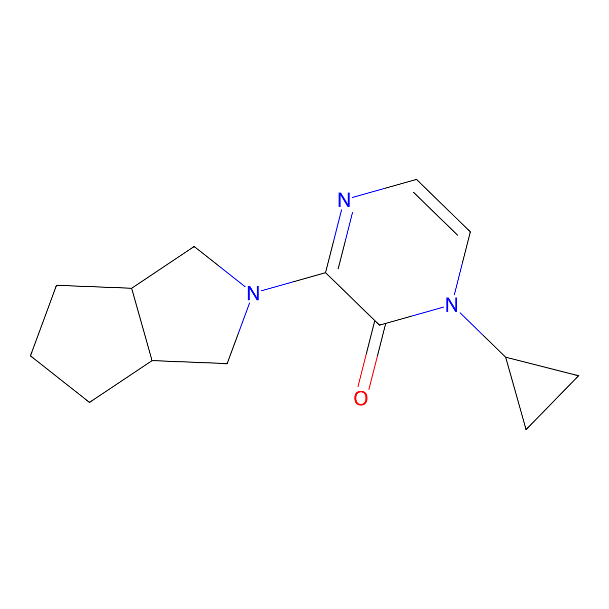1-cyclopropyl-3-(hexahydrocyclopenta[c]pyrrol-2(1H)-yl)pyrazin-2(1H)-one molecular structure, CAS 2309552-68-7