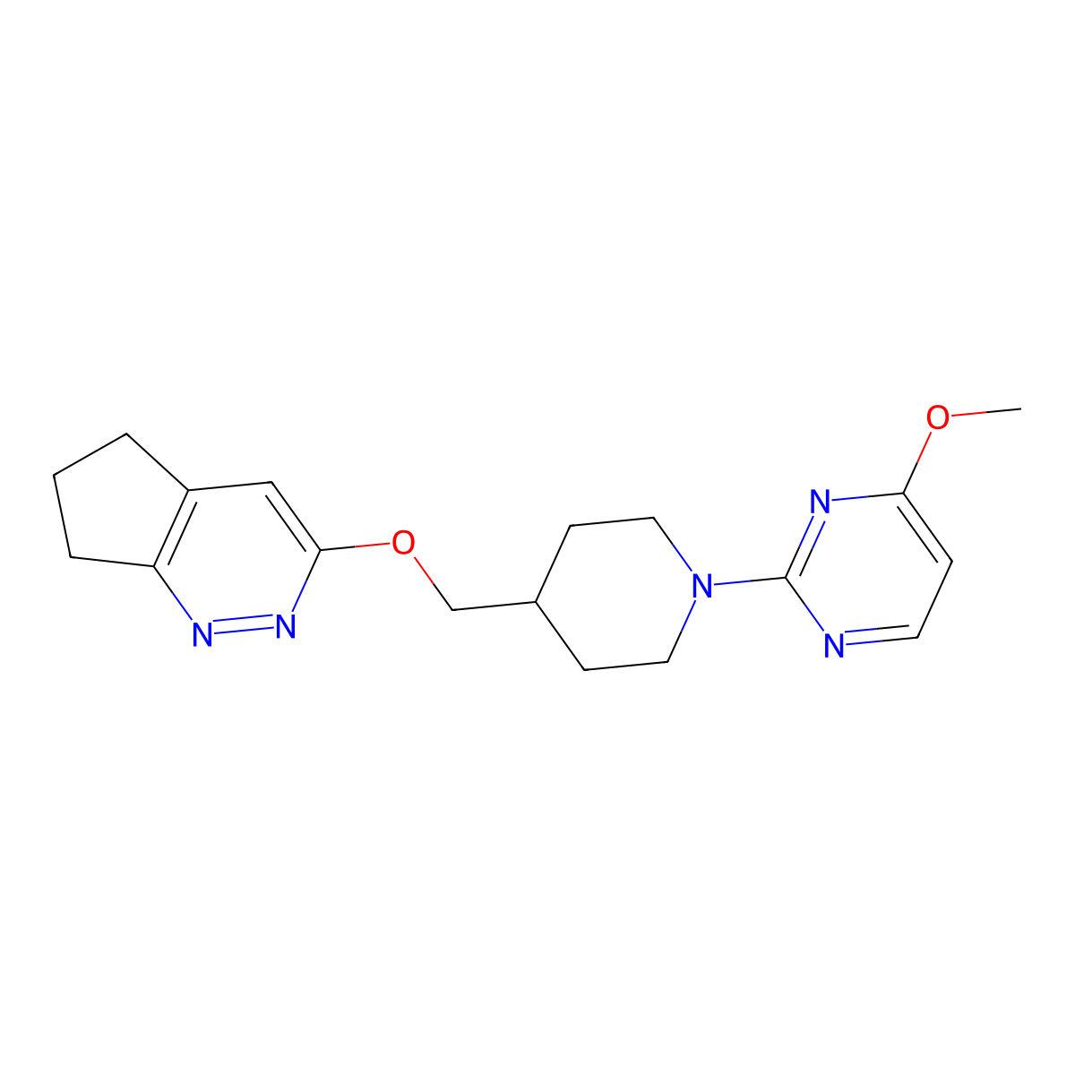 2-[4-({5H,6H,7H-cyclopenta[c]pyridazin-3-yloxy}methyl)piperidin-1-yl]-4-methoxypyrimidine molecular structure, CAS 2309552-88-1