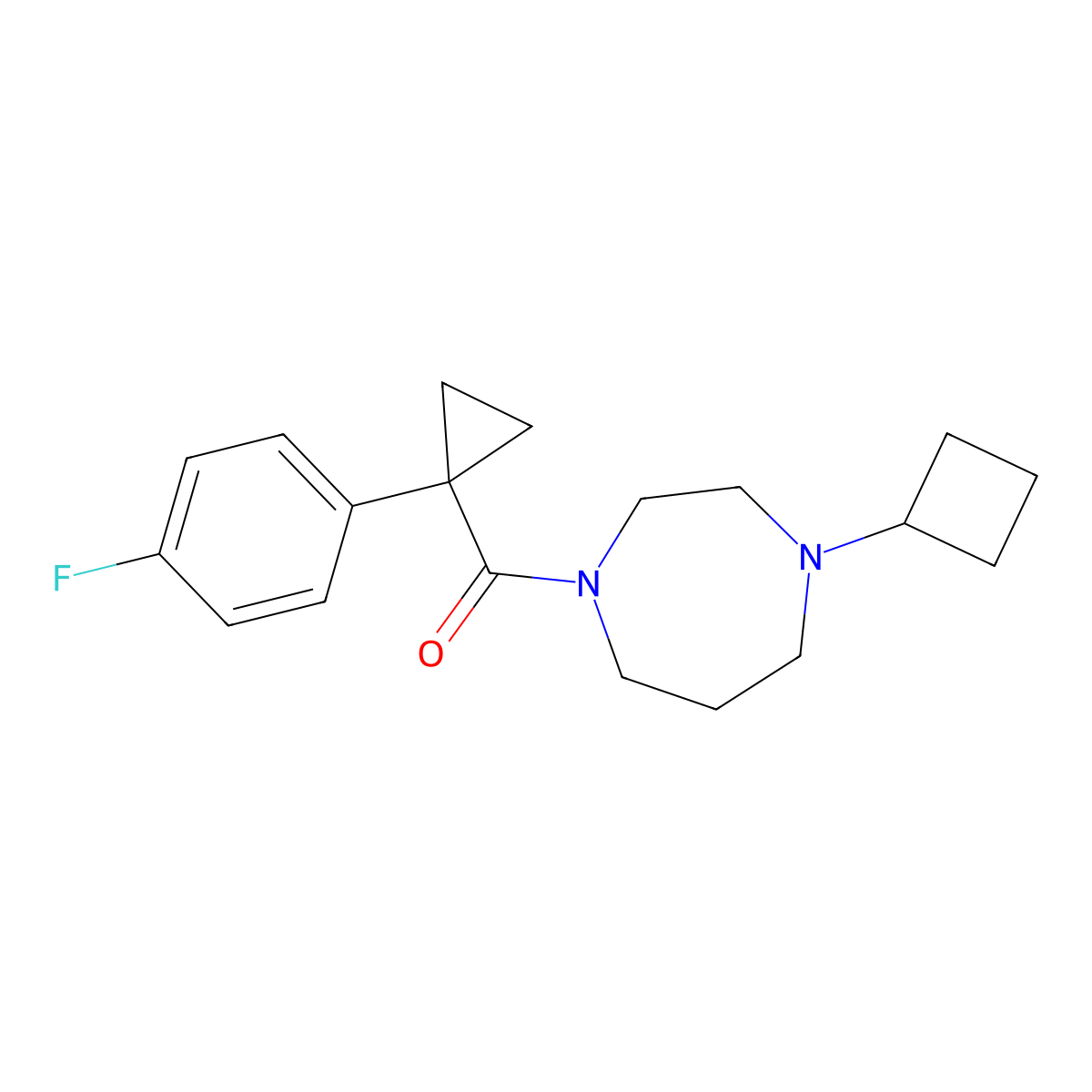 1-Cyclobutyl-4-[1-(4-fluorophenyl)cyclopropanecarbonyl]-1,4-diazepane molecular structure, CAS 2309553-04-4