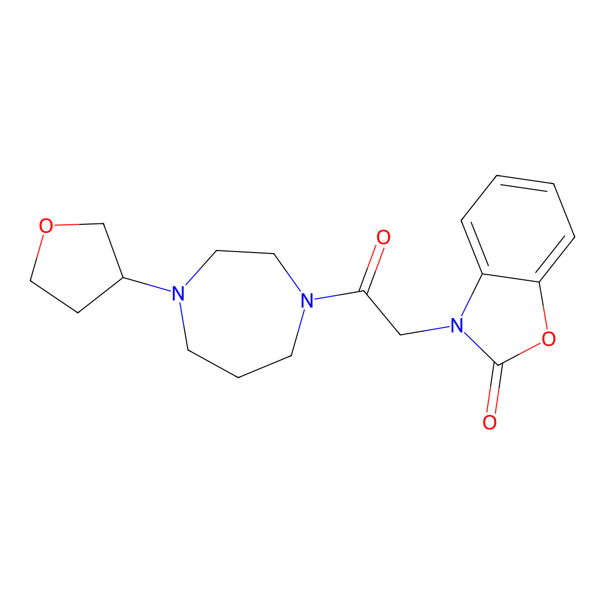 3-(2-oxo-2-(4-(tetrahydrofuran-3-yl)-1,4-diazepan-1-yl)ethyl)benzo[d]oxazol-2(3H)-one molecular structure, CAS 2309553-15-7