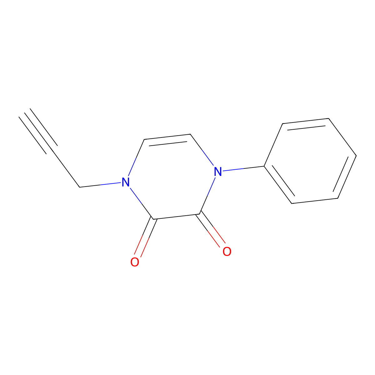 1-Phenyl-4-prop-2-ynylpyrazine-2,3-dione molecular structure, CAS 2309553-54-4