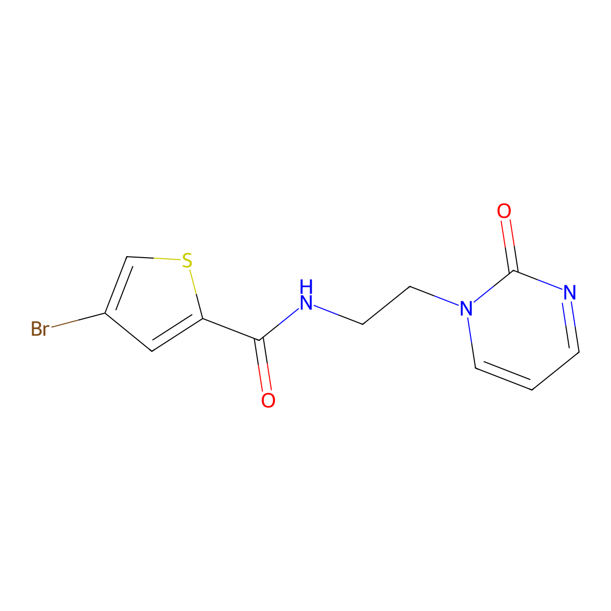 4-bromo-N-(2-(2-oxopyrimidin-1(2H)-yl)ethyl)thiophene-2-carboxamide molecular structure, CAS 2309553-61-3
