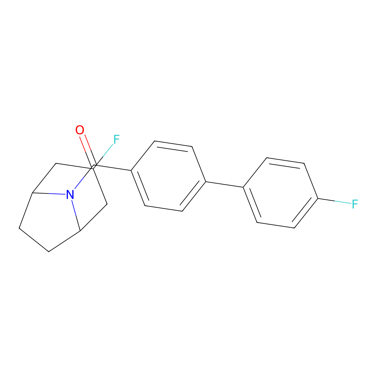 3-Fluoro-8-{4'-fluoro-[1,1'-biphenyl]-4-carbonyl}-8-azabicyclo[3.2.1]octane molecular structure, CAS 2309553-62-4