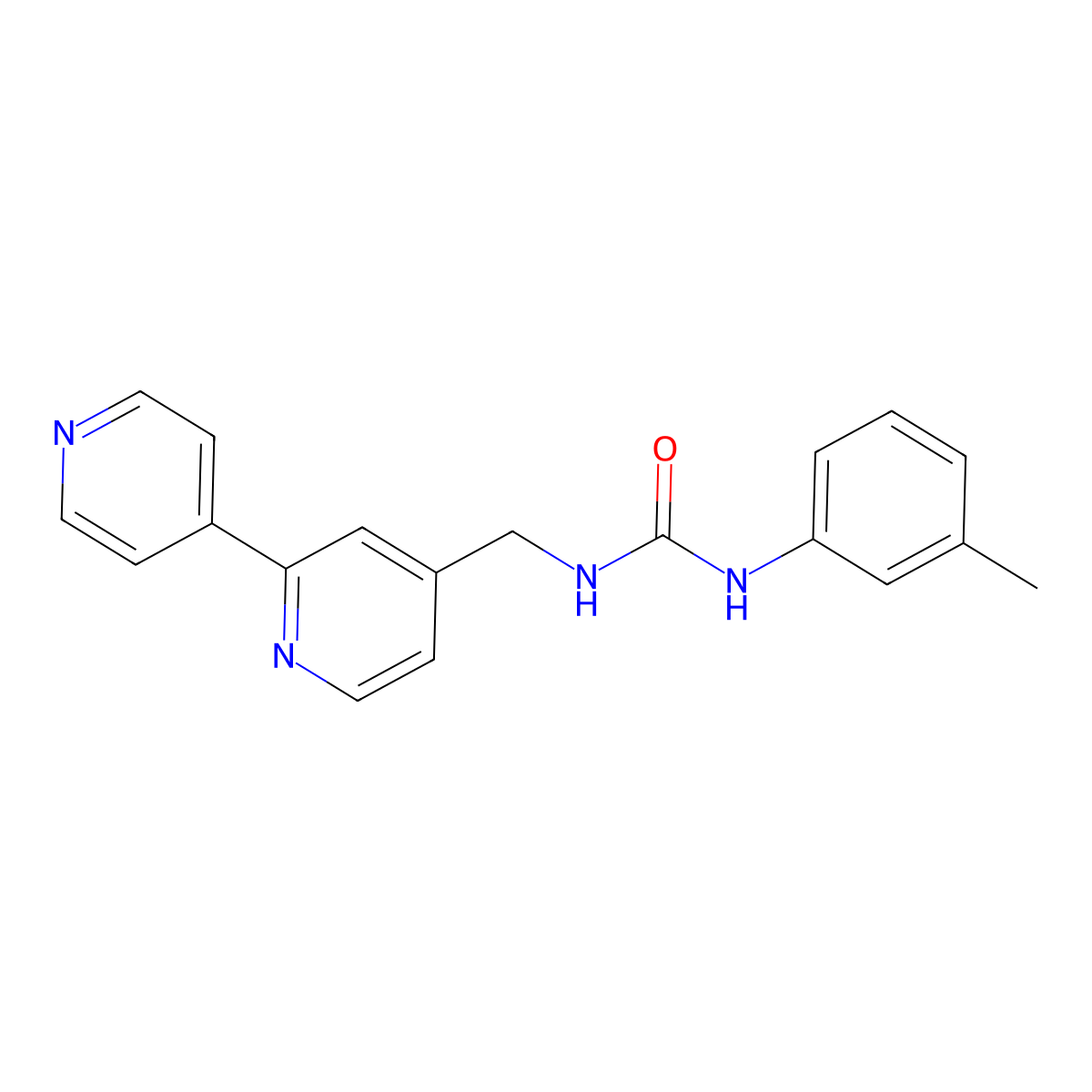 3-({[2,4'-Bipyridine]-4-yl}methyl)-1-(3-methylphenyl)urea molecular structure, CAS 2309553-69-1