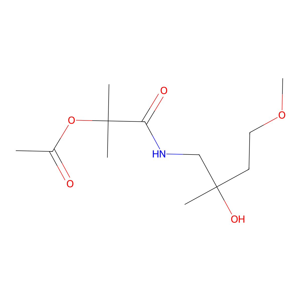 1-((2-Hydroxy-4-methoxy-2-methylbutyl)amino)-2-methyl-1-oxopropan-2-yl acetate molecular structure, CAS 2309553-92-0