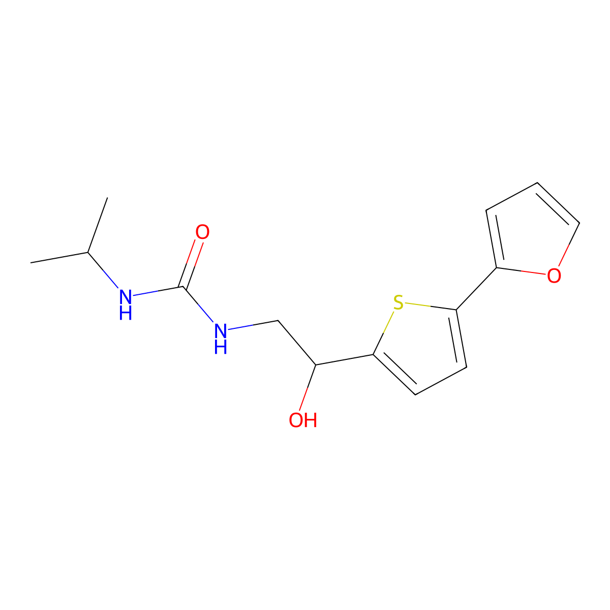 1-{2-[5-(Furan-2-yl)thiophen-2-yl]-2-hydroxyethyl}-3-(propan-2-yl)urea molecular structure, CAS 2309554-00-3