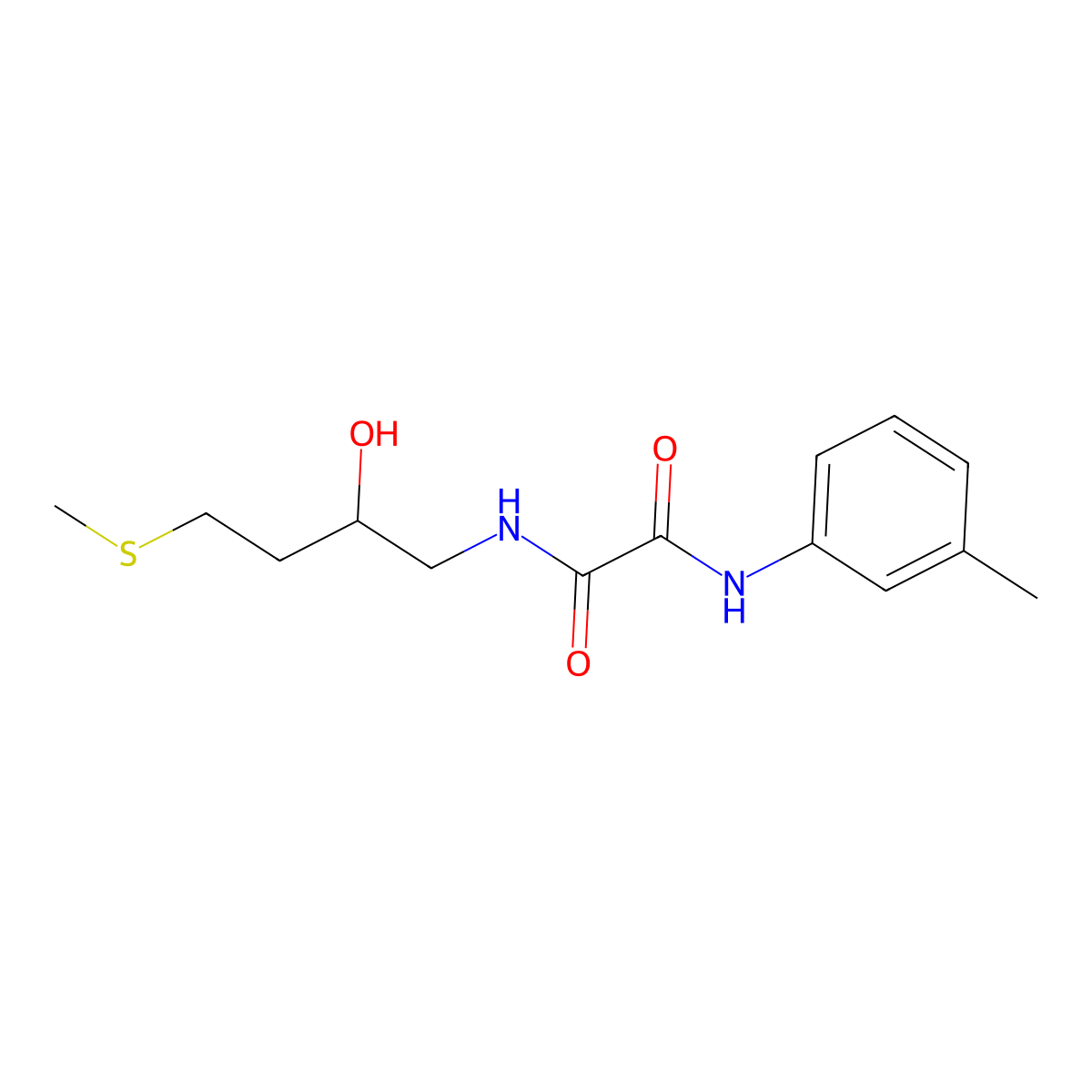 N-[2-hydroxy-4-(methylsulfanyl)butyl]-N'-(3-methylphenyl)ethanediamide molecular structure, CAS 2309554-21-8