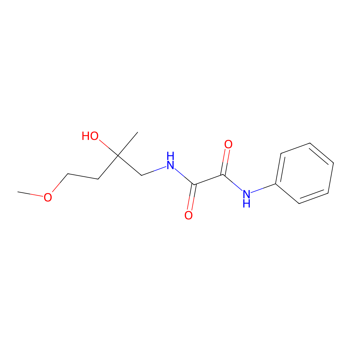 N1-(2-hydroxy-4-methoxy-2-methylbutyl)-N2-phenyloxalamide molecular structure, CAS 2309554-39-8
