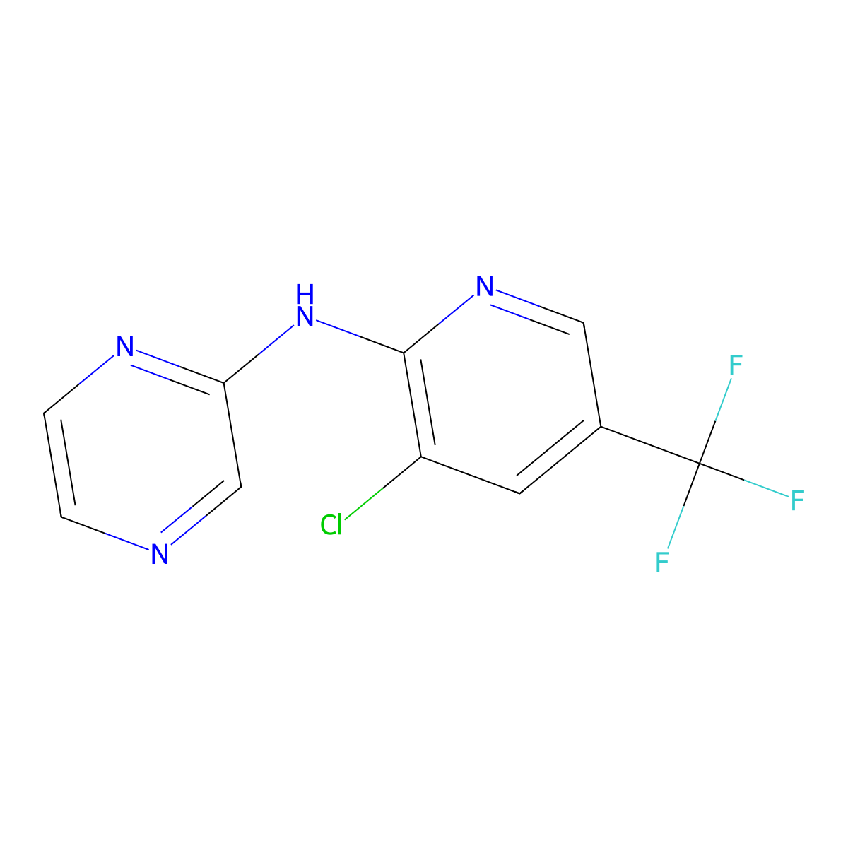 N-[3-chloro-5-(trifluoromethyl)pyridin-2-yl]pyrazin-2-amine molecular structure, CAS 2309554-47-8