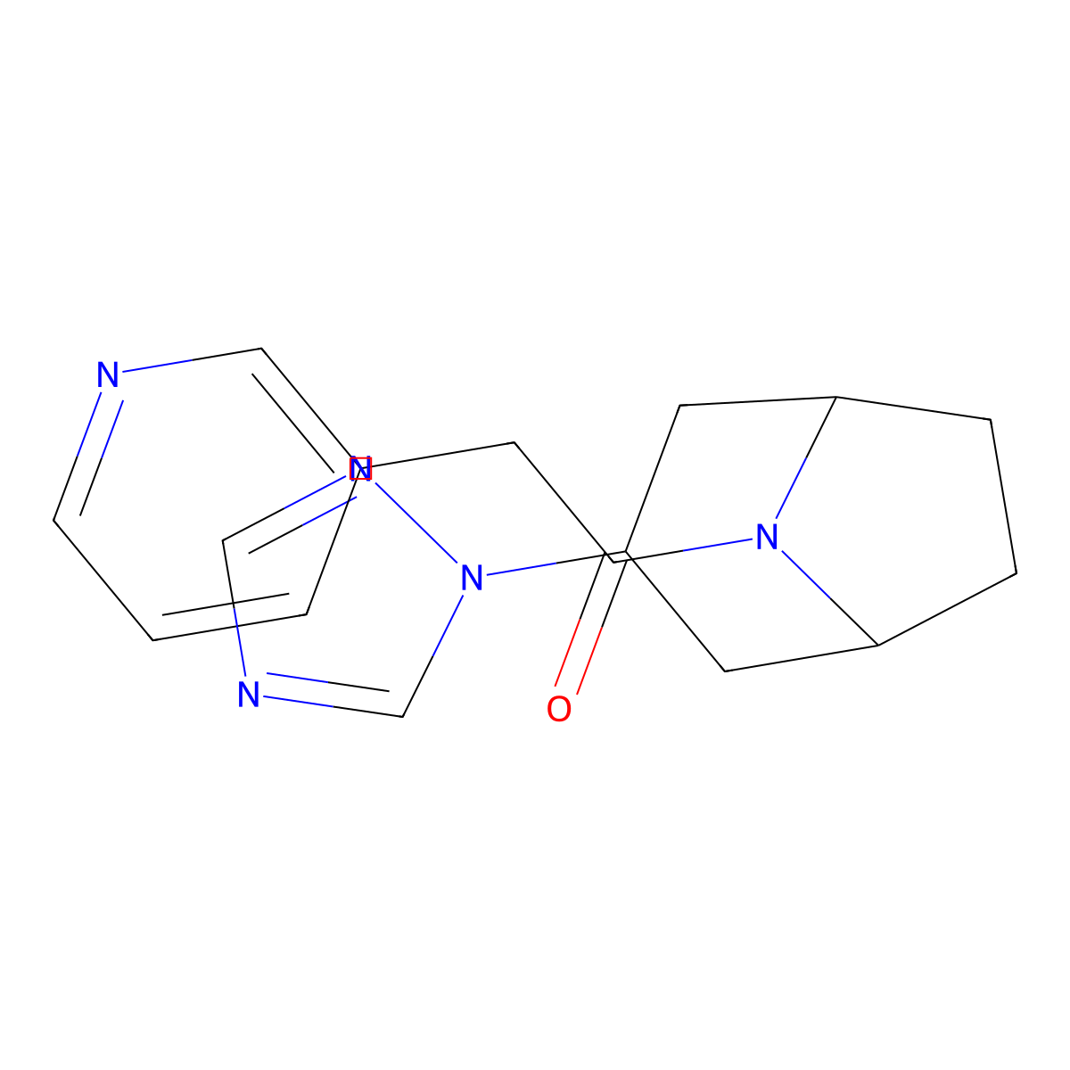 2-(pyridin-3-yl)-1-[3-(1H-1,2,4-triazol-1-yl)-8-azabicyclo[3.2.1]octan-8-yl]ethan-1-one molecular structure, CAS 2309554-54-7