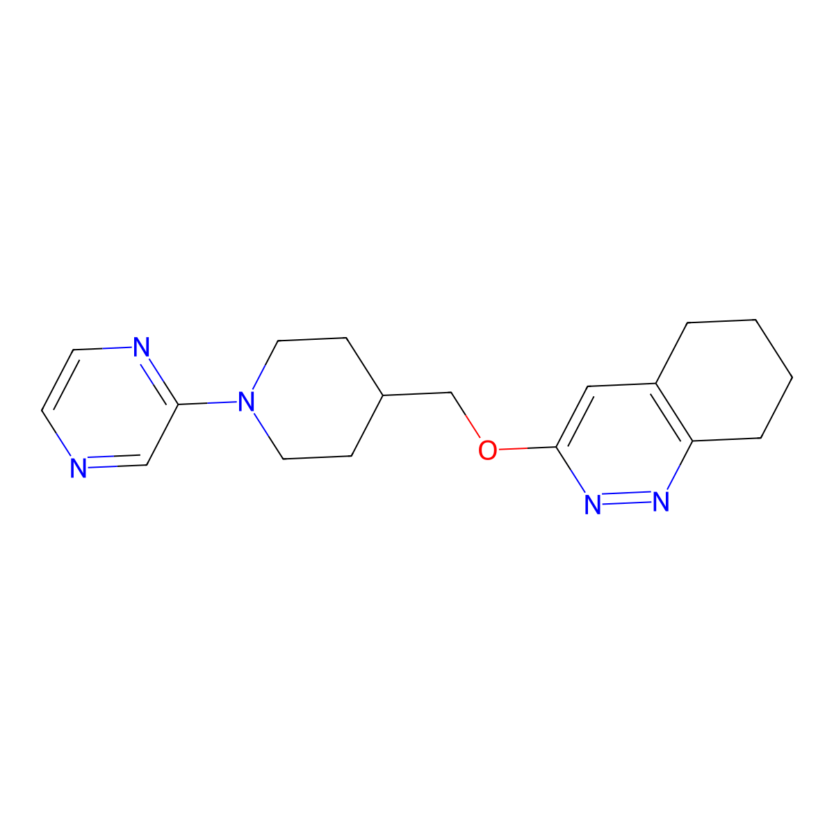 3-((1-(Pyrazin-2-yl)piperidin-4-yl)methoxy)-5,6,7,8-tetrahydrocinnoline molecular structure, CAS 2309554-59-2