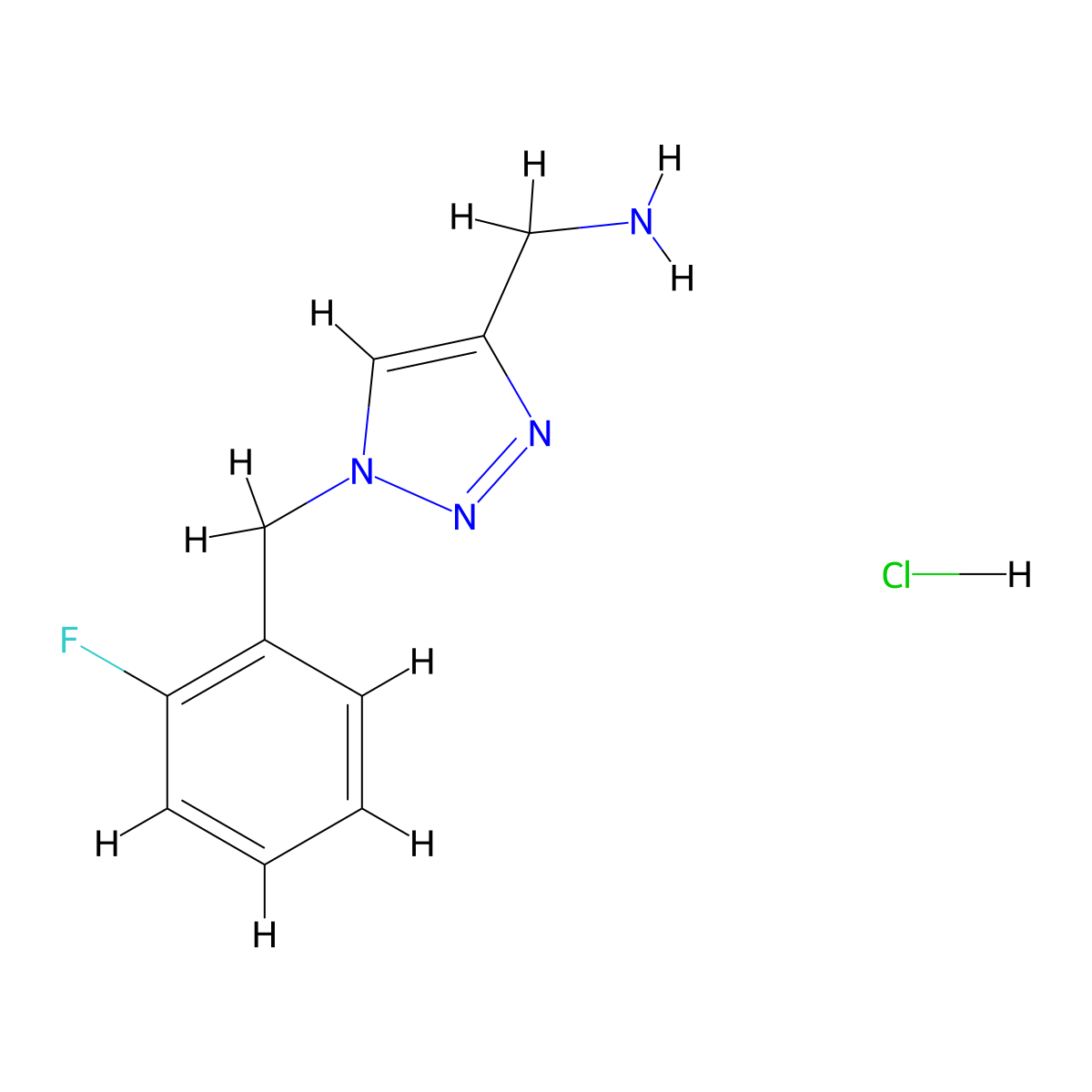 {1-[(2-fluorophenyl)methyl]-1H-1,2,3-triazol-4-yl}methanamine hydrochloride molecular structure, CAS 2309554-70-7