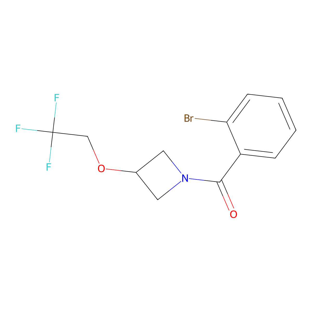 (2-Bromophenyl)(3-(2,2,2-trifluoroethoxy)azetidin-1-yl)methanone molecular structure, CAS 2309555-44-8