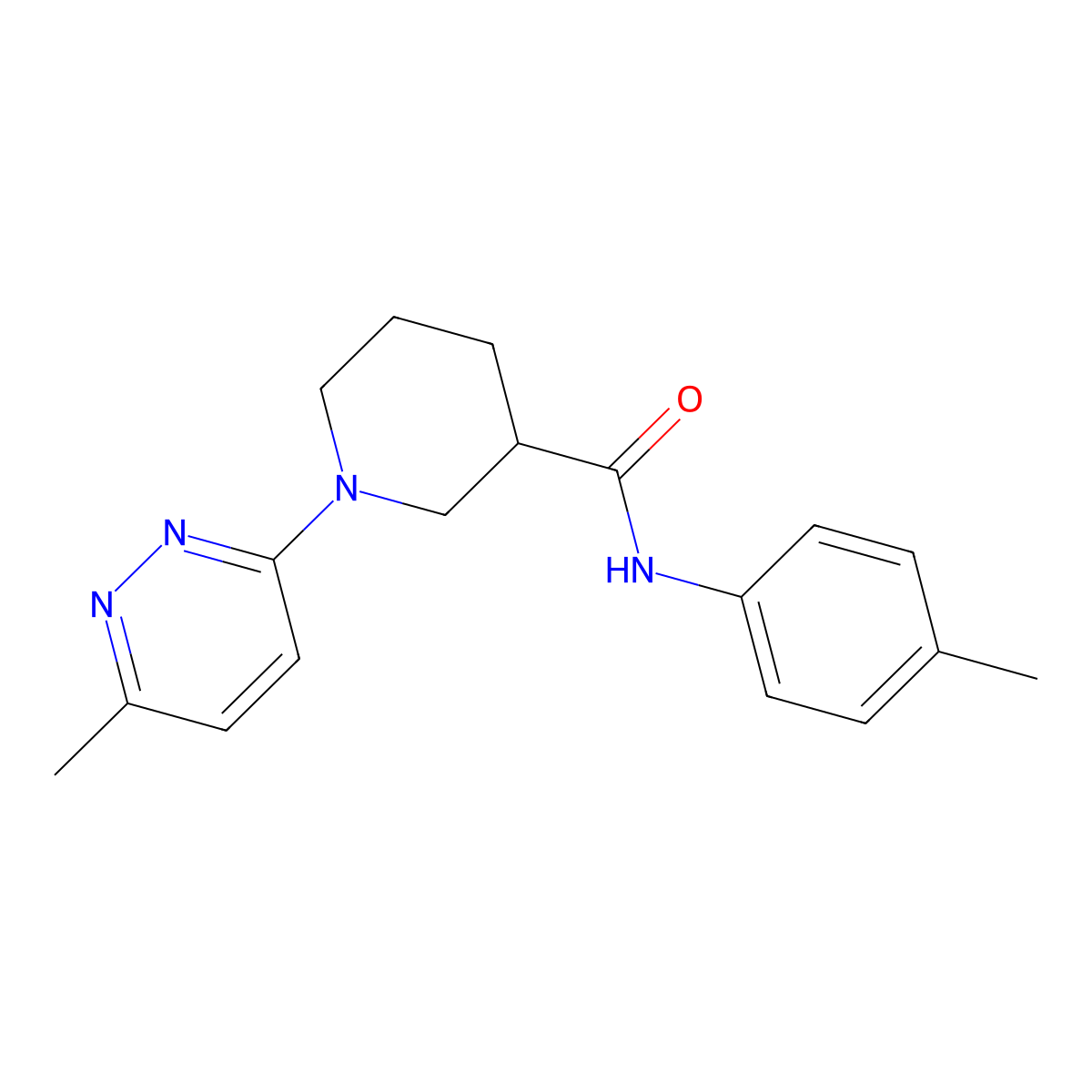 N-(4-methylphenyl)-1-(6-methylpyridazin-3-yl)piperidine-3-carboxamide molecular structure, CAS 2309555-68-6