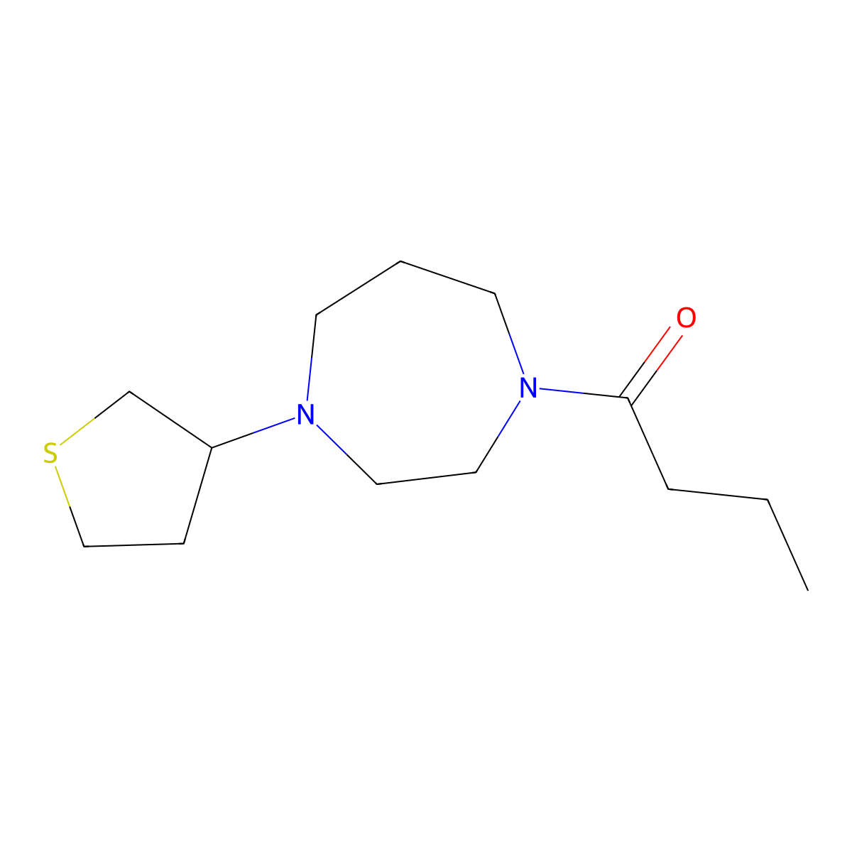 1-[4-(Thiolan-3-yl)-1,4-diazepan-1-yl]butan-1-one molecular structure, CAS 2309556-80-5