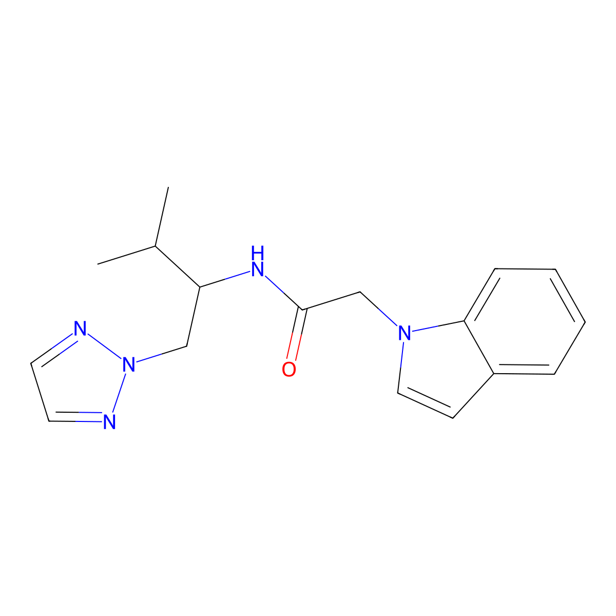 2-(1H-indol-1-yl)-N-[3-methyl-1-(2H-1,2,3-triazol-2-yl)butan-2-yl]acetamide molecular structure, CAS 2309556-88-3