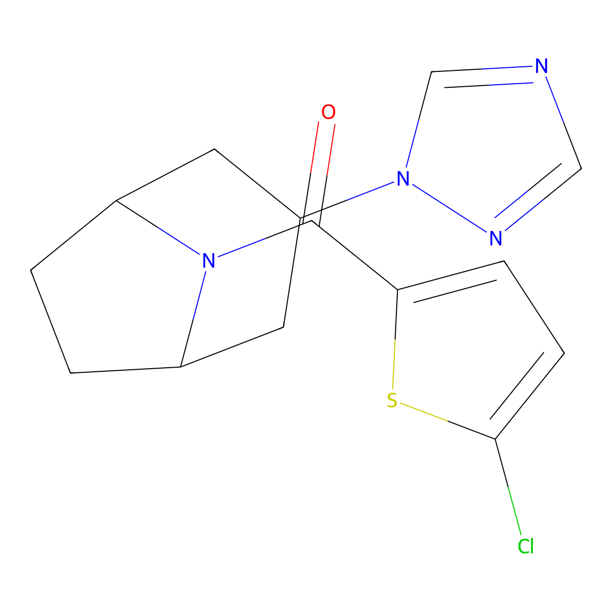 8-(5-chlorothiophene-2-carbonyl)-3-(1H-1,2,4-triazol-1-yl)-8-azabicyclo[3.2.1]octane molecular structure, CAS 2309556-94-1