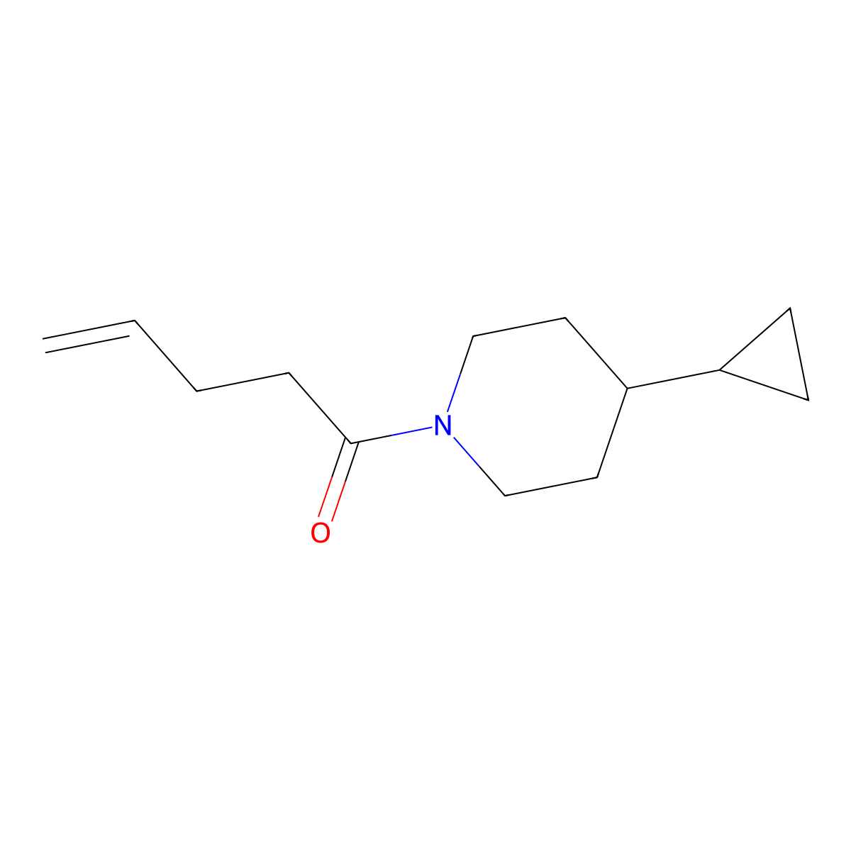 1-(4-Cyclopropylpiperidin-1-yl)pent-4-en-1-one molecular structure, CAS 2309557-25-1