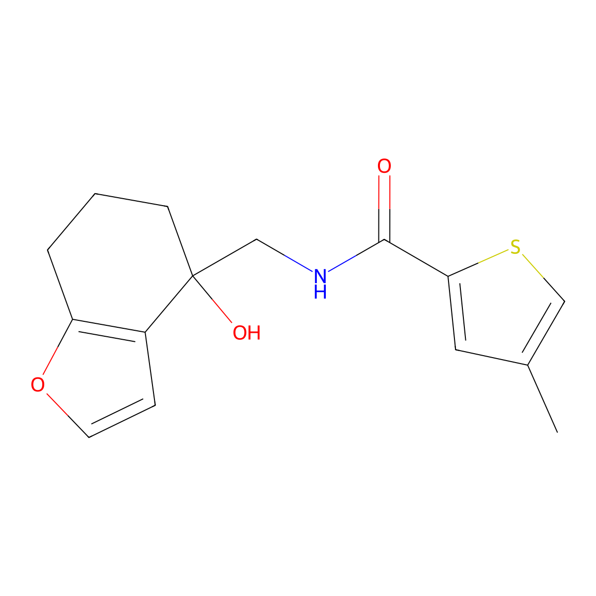 N-[(4-hydroxy-4,5,6,7-tetrahydro-1-benzofuran-4-yl)methyl]-4-methylthiophene-2-carboxamide molecular structure, CAS 2309557-47-7