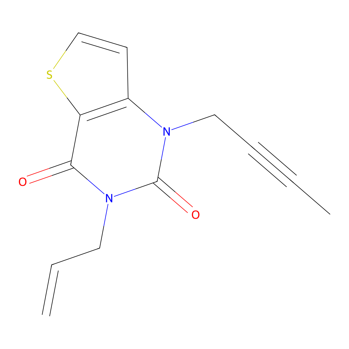 1-But-2-ynyl-3-prop-2-enylthieno[3,2-d]pyrimidine-2,4-dione molecular structure, CAS 2309557-96-6
