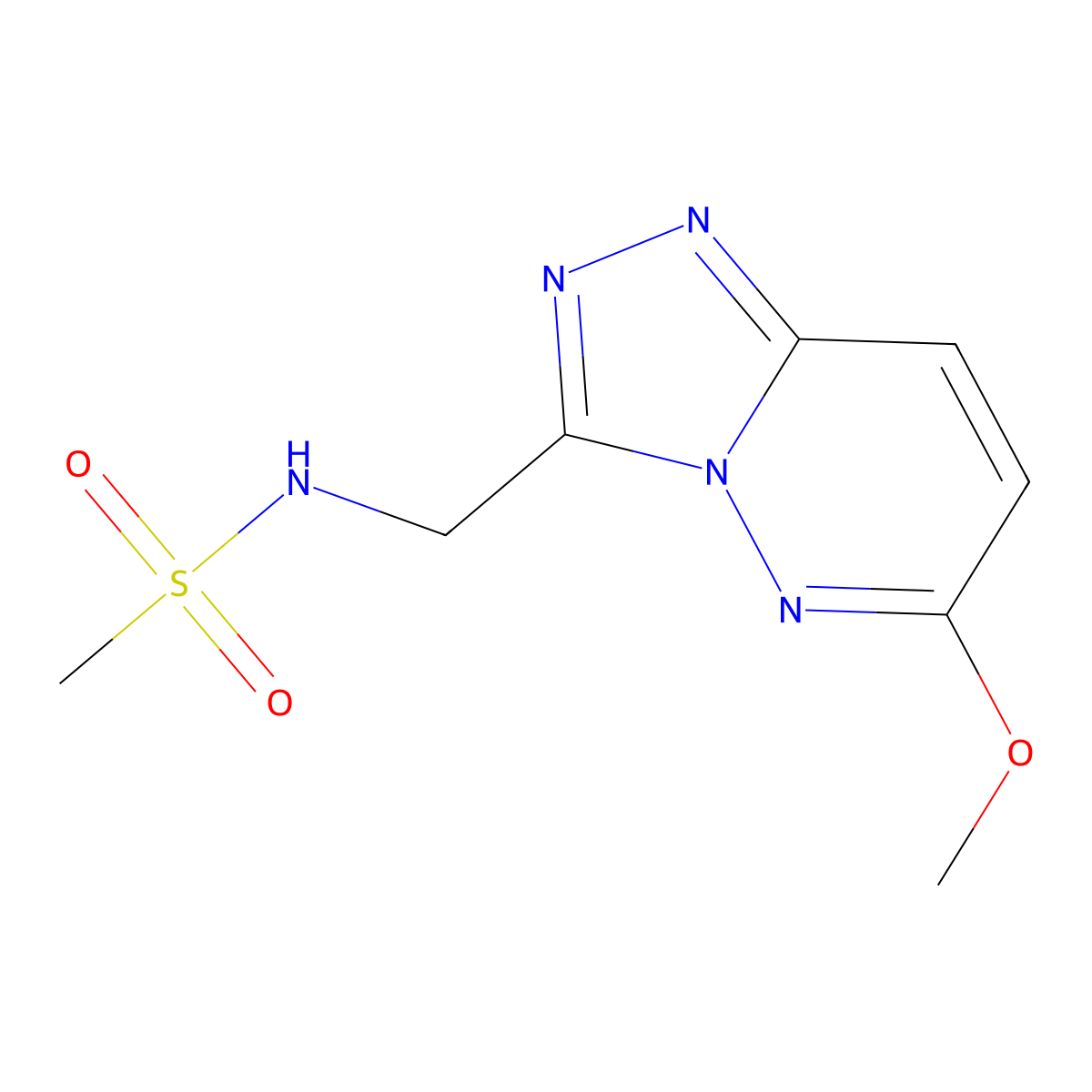 N-((6-methoxy-[1,2,4]triazolo[4,3-b]pyridazin-3-yl)methyl)methanesulfonamide molecular structure, CAS 2309568-56-5
