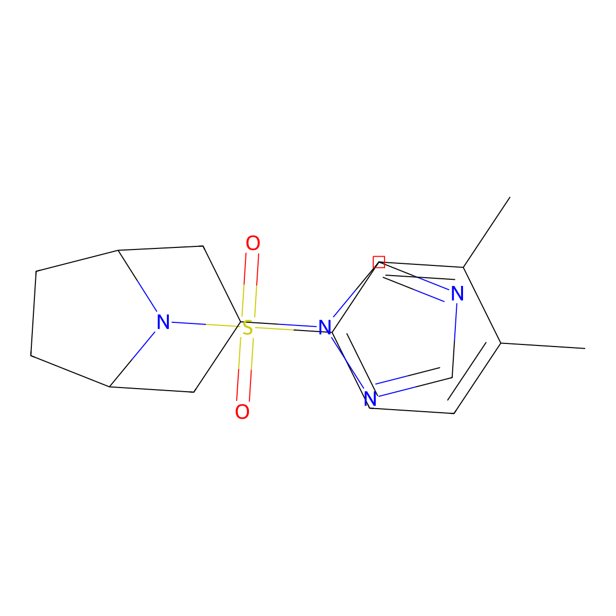 8-(3,4-dimethylbenzenesulfonyl)-3-(1H-1,2,4-triazol-1-yl)-8-azabicyclo[3.2.1]octane molecular structure, CAS 2309569-10-4