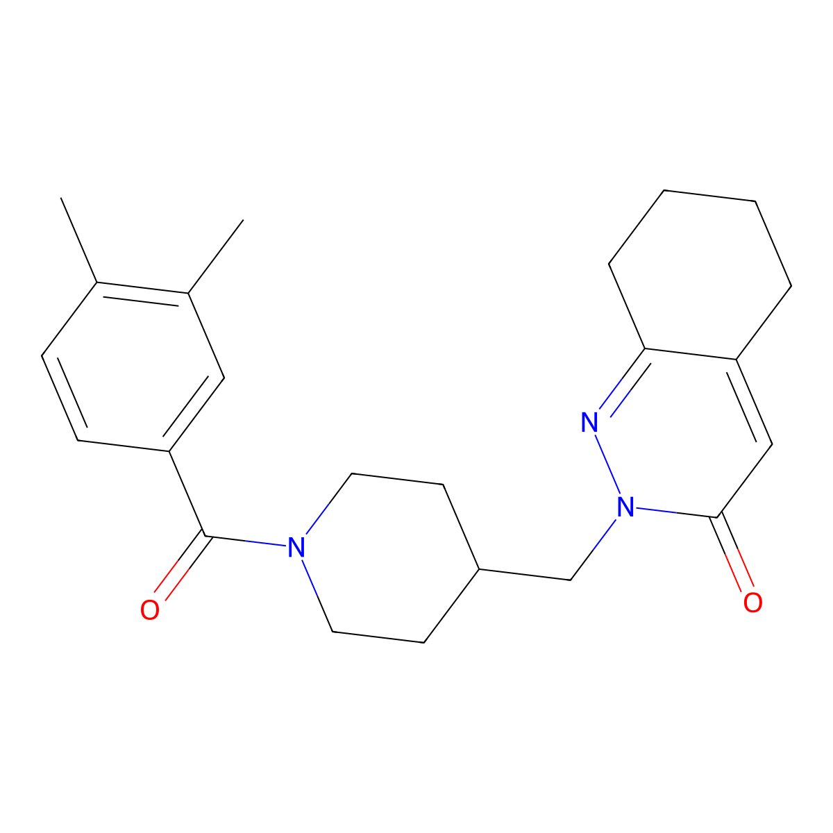 2-{[1-(3,4-Dimethylbenzoyl)piperidin-4-yl]methyl}-2,3,5,6,7,8-hexahydrocinnolin-3-one molecular structure, CAS 2309569-23-9