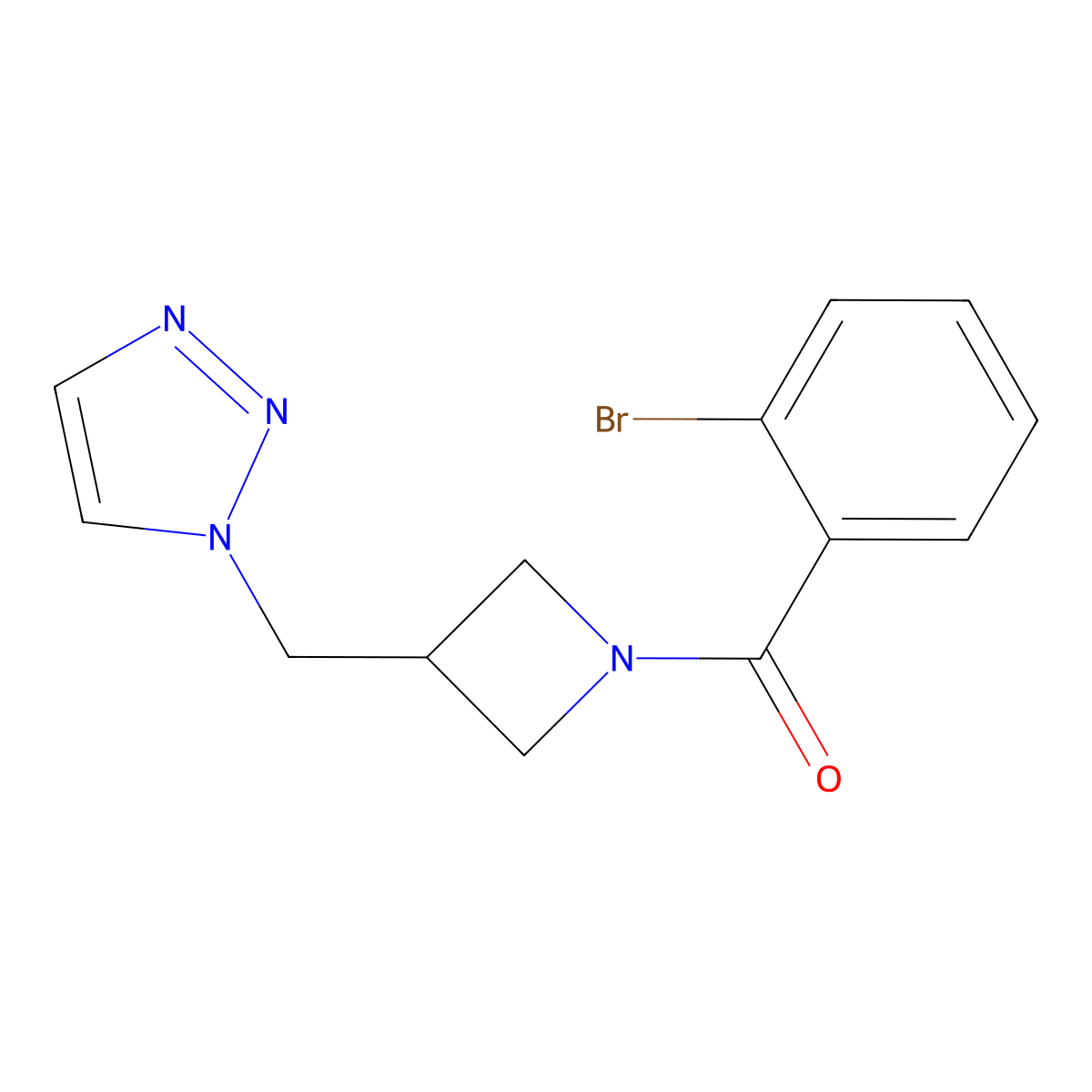 1-{[1-(2-bromobenzoyl)azetidin-3-yl]methyl}-1H-1,2,3-triazole molecular structure, CAS 2309569-30-8