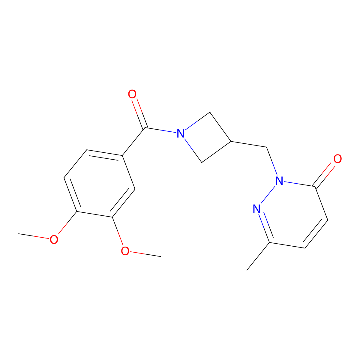 2-{[1-(3,4-Dimethoxybenzoyl)azetidin-3-yl]methyl}-6-methyl-2,3-dihydropyridazin-3-one molecular structure, CAS 2309569-40-0