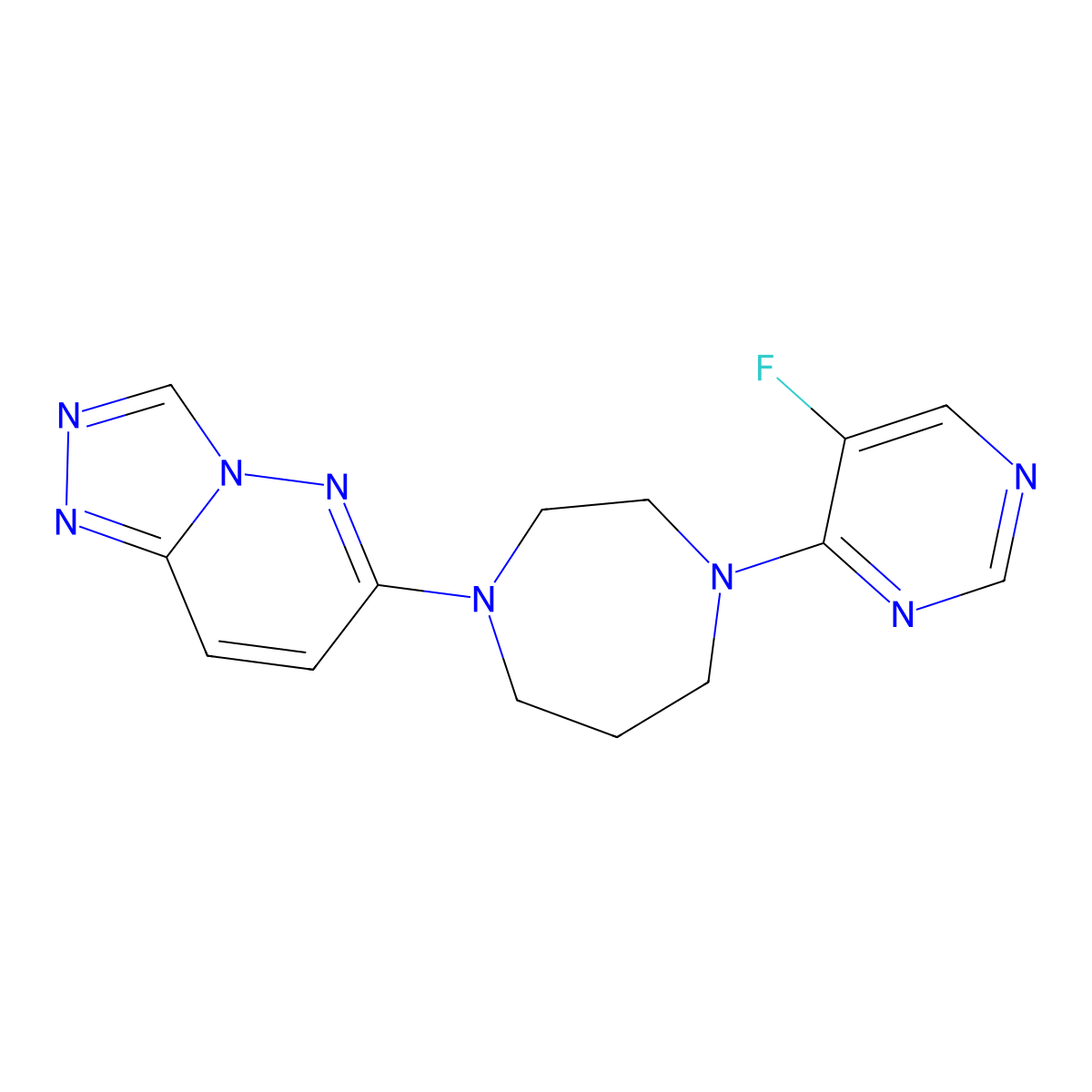 6-(4-(5-Fluoropyrimidin-4-yl)-1,4-diazepan-1-yl)-[1,2,4]triazolo[4,3-b]pyridazine molecular structure, CAS 2309569-50-2