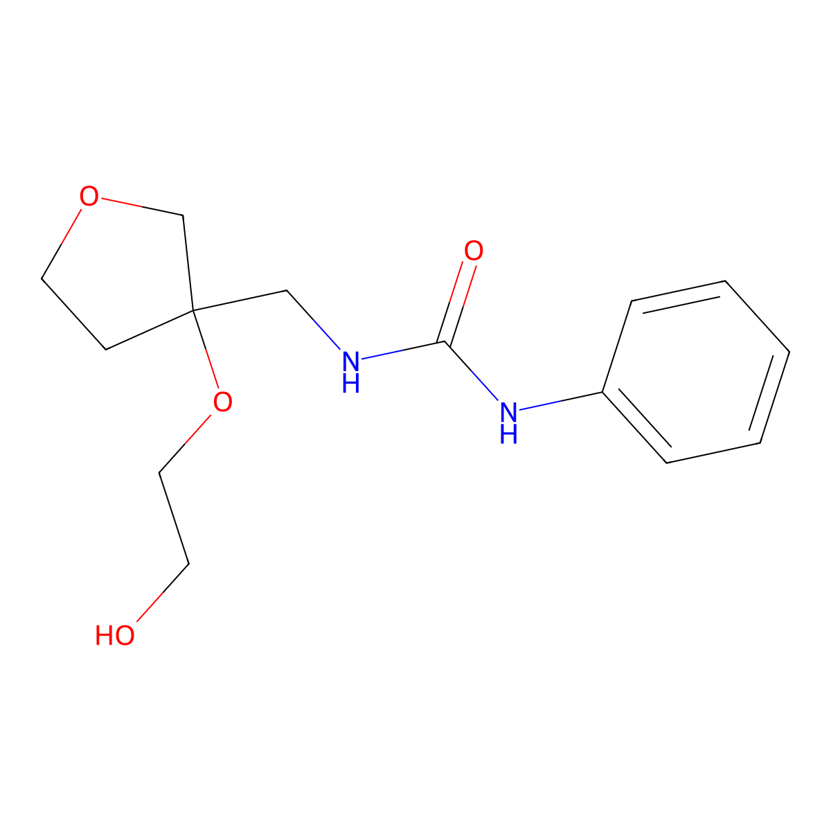 3-{[3-(2-Hydroxyethoxy)oxolan-3-yl]methyl}-1-phenylurea molecular structure, CAS 2309569-56-8