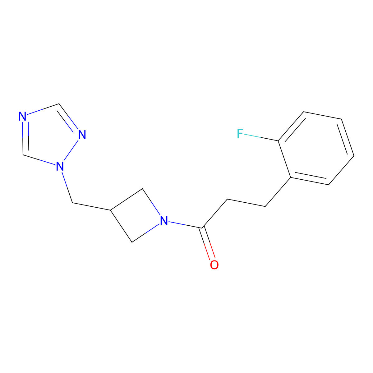 3-(2-fluorophenyl)-1-{3-[(1H-1,2,4-triazol-1-yl)methyl]azetidin-1-yl}propan-1-one molecular structure, CAS 2309570-04-3