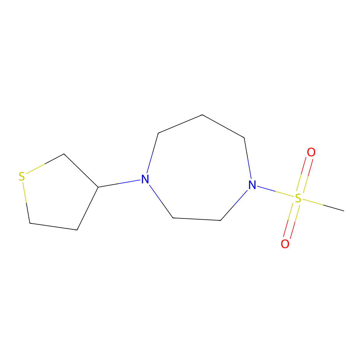 1-Methanesulfonyl-4-(thiolan-3-yl)-1,4-diazepane molecular structure, CAS 2309570-20-3