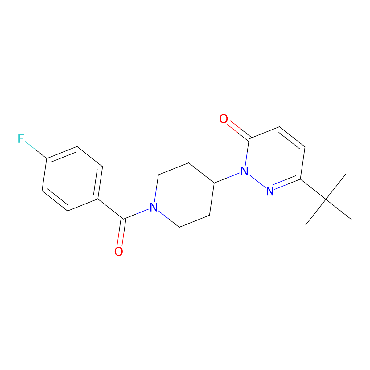 6-Tert-butyl-2-[1-(4-fluorobenzoyl)piperidin-4-yl]-2,3-dihydropyridazin-3-one molecular structure, CAS 2309570-30-5