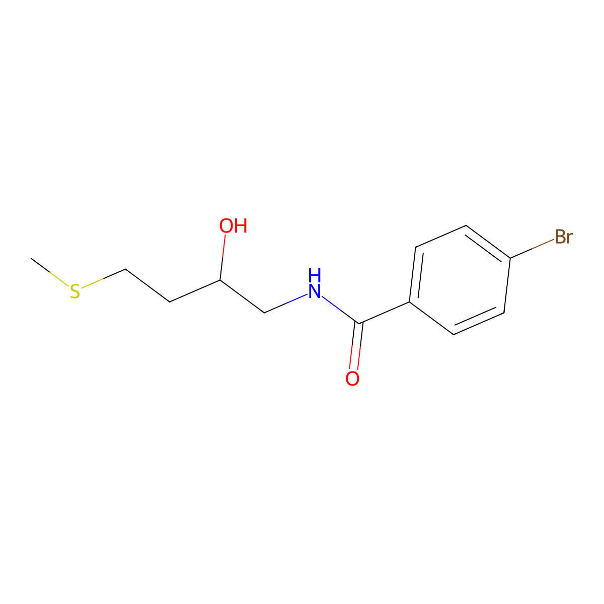 4-bromo-N-[2-hydroxy-4-(methylsulfanyl)butyl]benzamide molecular structure, CAS 2309570-40-7