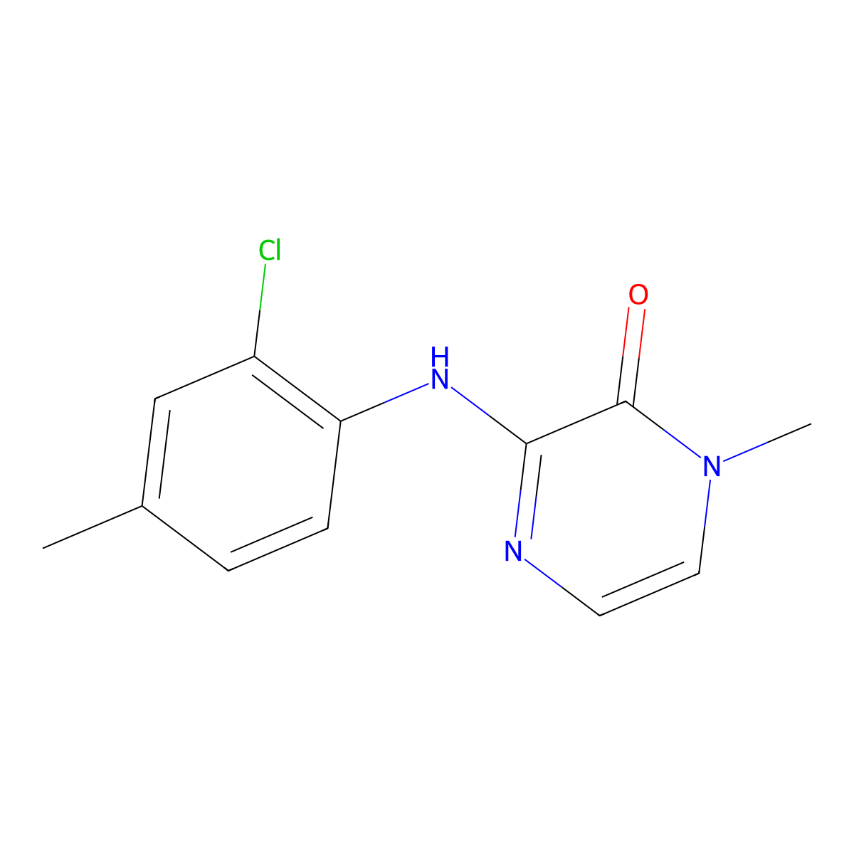 3-[(2-Chloro-4-methylphenyl)amino]-1-methyl-1,2-dihydropyrazin-2-one molecular structure, CAS 2309570-56-5