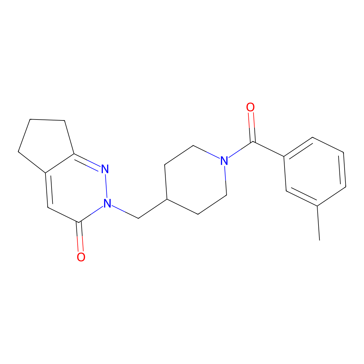 2-{[1-(3-methylbenzoyl)piperidin-4-yl]methyl}-2H,3H,5H,6H,7H-cyclopenta[c]pyridazin-3-one molecular structure, CAS 2309570-74-7