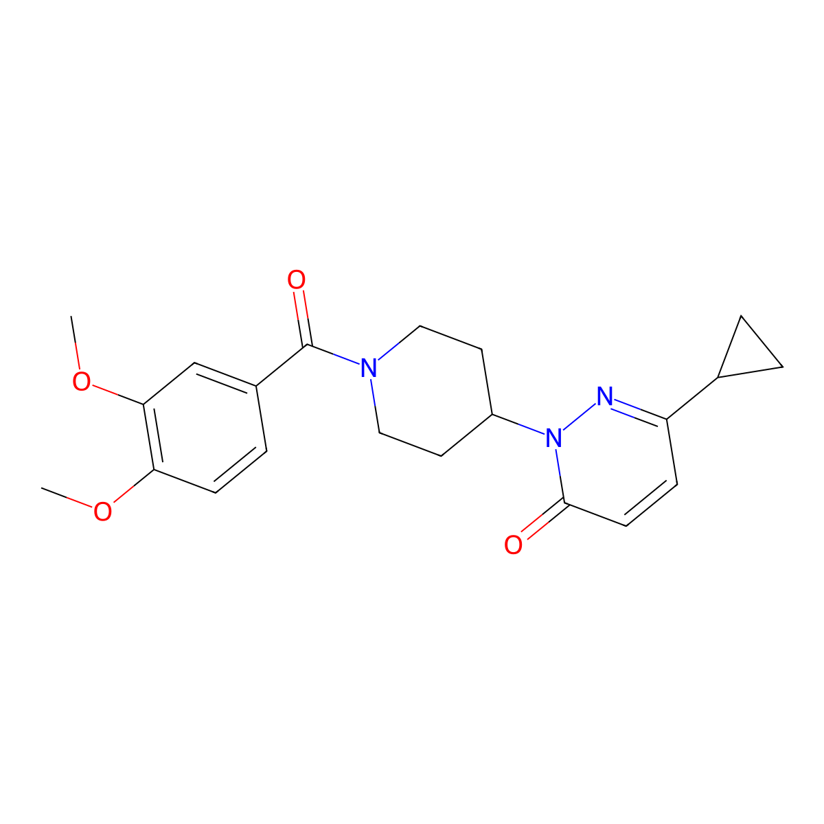 6-Cyclopropyl-2-[1-(3,4-dimethoxybenzoyl)piperidin-4-yl]-2,3-dihydropyridazin-3-one molecular structure, CAS 2309570-93-0