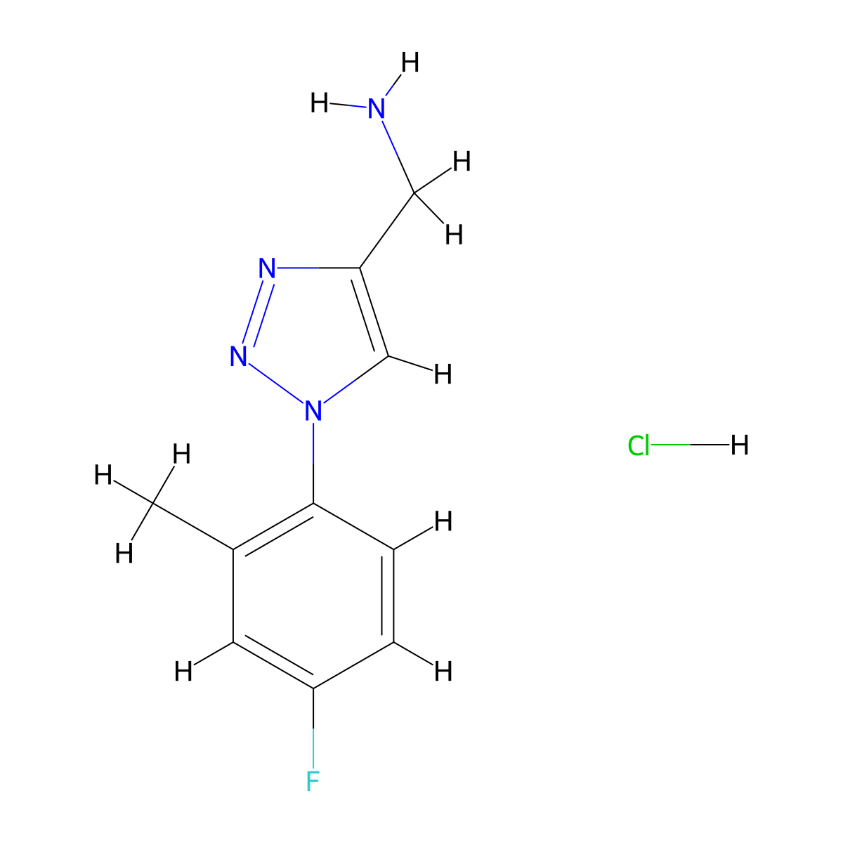 [1-(4-fluoro-2-methylphenyl)-1H-1,2,3-triazol-4-yl]methanamine hydrochloride molecular structure, CAS 2309570-97-4