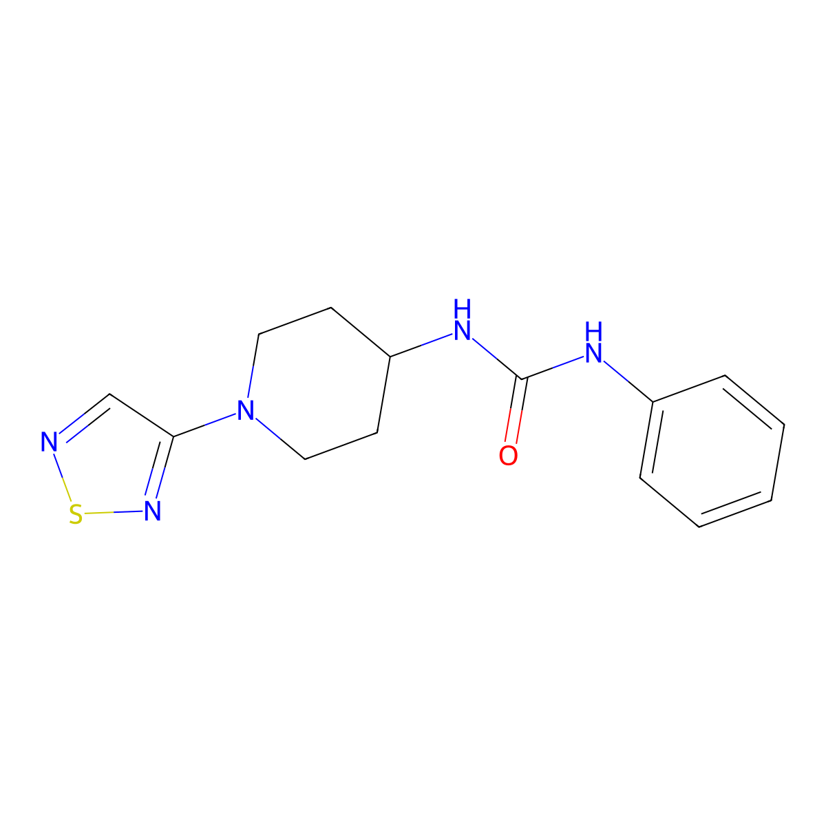 1-Phenyl-3-[1-(1,2,5-thiadiazol-3-yl)piperidin-4-yl]urea molecular structure, CAS 2309571-06-8