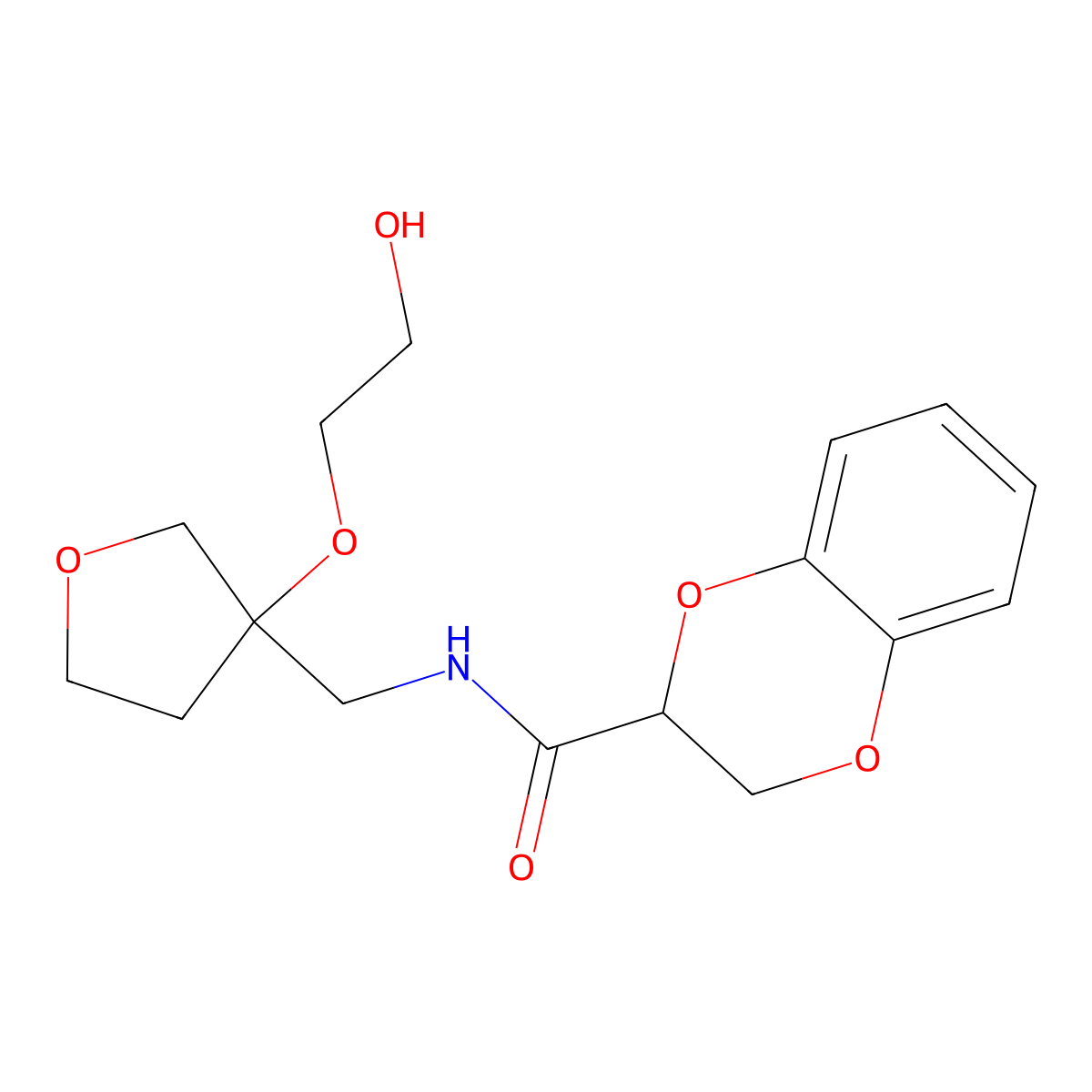 N-{[3-(2-hydroxyethoxy)oxolan-3-yl]methyl}-2,3-dihydro-1,4-benzodioxine-2-carboxamide molecular structure, CAS 2309571-32-0