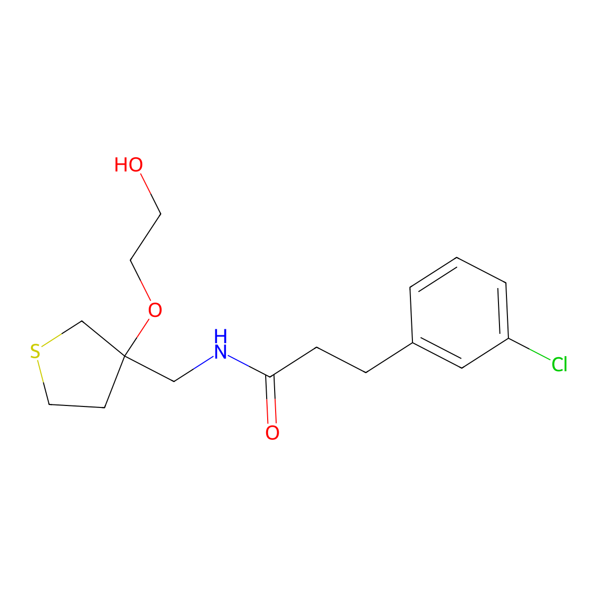 3-(3-chlorophenyl)-N-{[3-(2-hydroxyethoxy)thiolan-3-yl]methyl}propanamide molecular structure, CAS 2309571-44-4