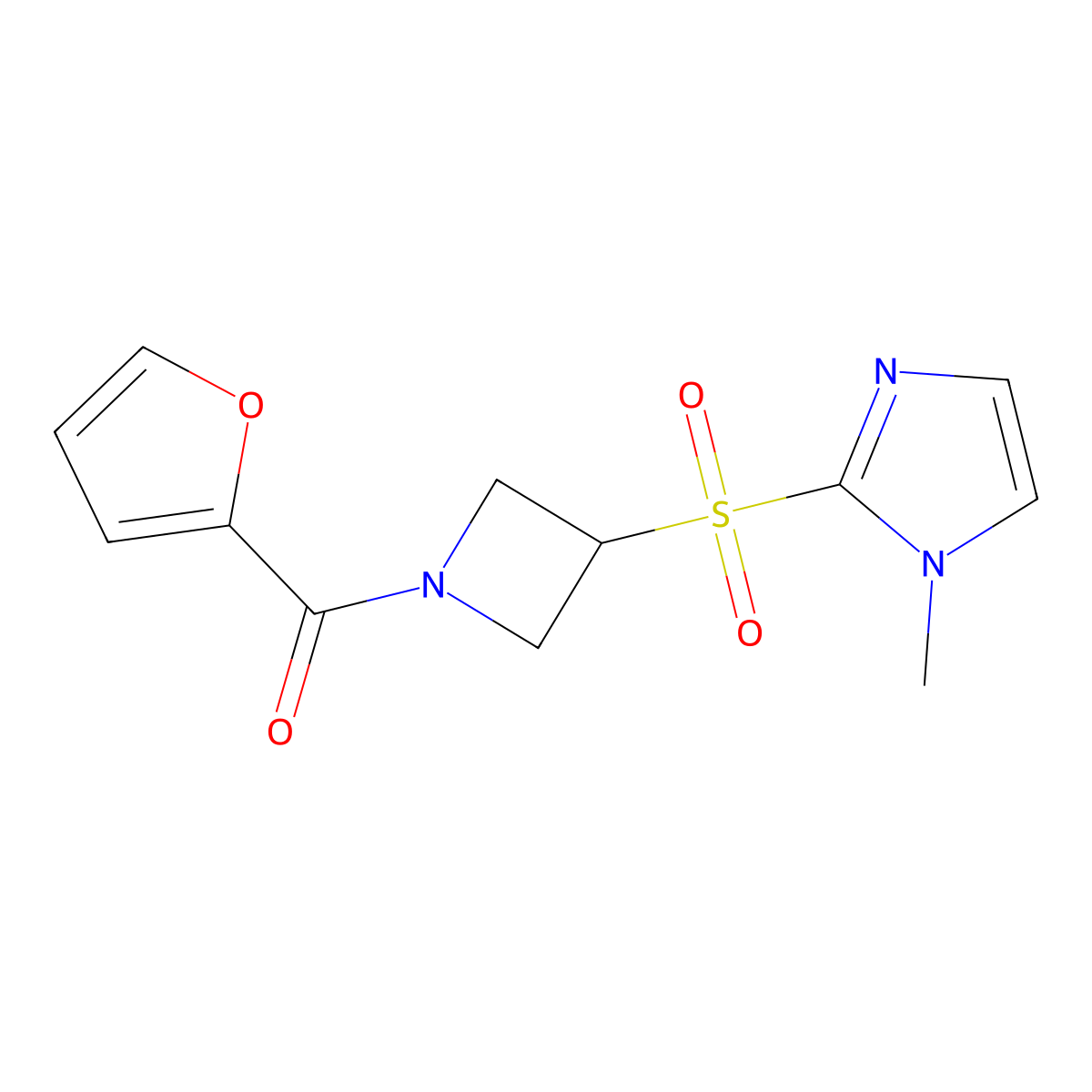 2-{[1-(furan-2-carbonyl)azetidin-3-yl]sulfonyl}-1-methyl-1H-imidazole molecular structure, CAS 2309571-45-5