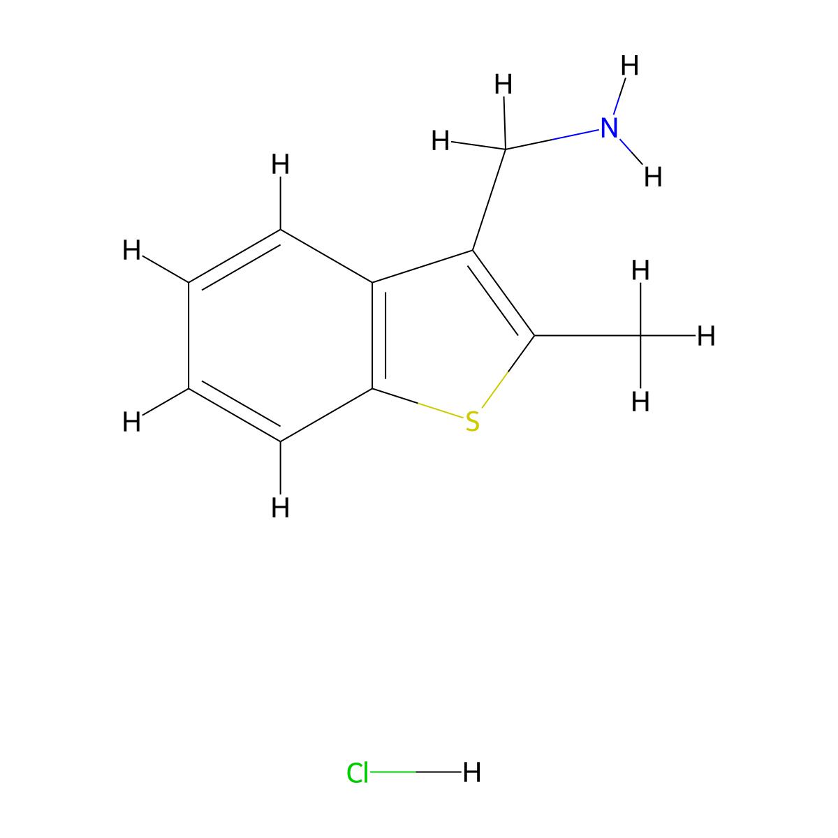 1-(2-Methyl-1-benzothiophen-3-yl)methanamine hydrochloride molecular structure, CAS 2309571-54-6