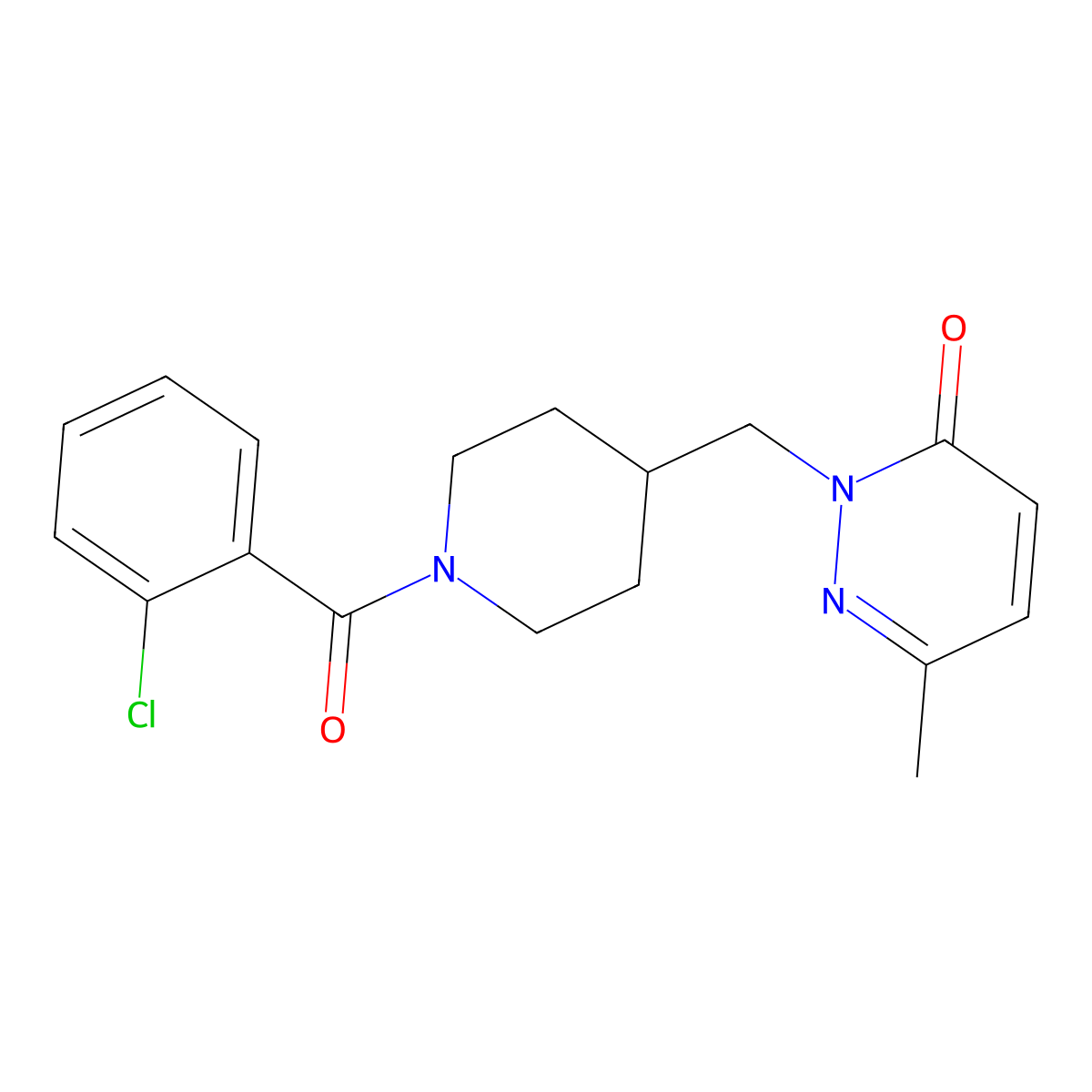 2-{[1-(2-Chlorobenzoyl)piperidin-4-yl]methyl}-6-methyl-2,3-dihydropyridazin-3-one molecular structure, CAS 2309571-58-0