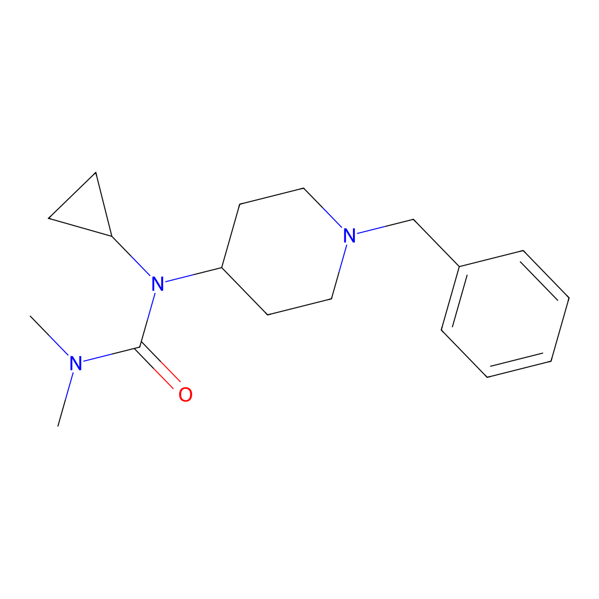 1-(1-Benzylpiperidin-4-yl)-1-cyclopropyl-3,3-dimethylurea molecular structure, CAS 2309571-72-8