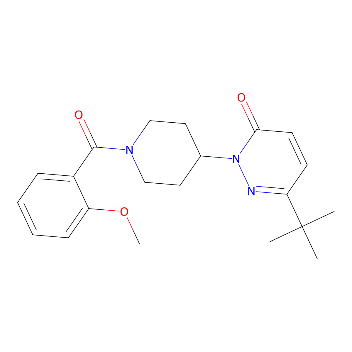 6-Tert-butyl-2-[1-(2-methoxybenzoyl)piperidin-4-yl]-2,3-dihydropyridazin-3-one molecular structure, CAS 2309571-84-2